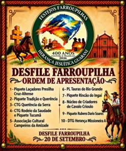 20 DE SETEMBRO>Desfile Farroupilha será realizado no domingo em Cruz Alta