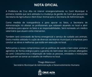 Prefeitura divulga nota oficial e anuncia medidas emergenciais sobre o Canil 