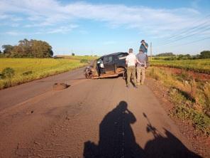 Acidente na manhã do sábado na RST-481 entre Cruz Alta e o Salto do Jacuí