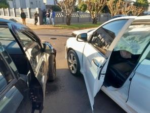 Acidente de trânsito com danos materiais no centro de Cruz Alta