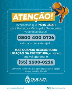Prefeitura divulga números oficiais para ligações e orienta população