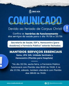 CORPUS CHRISTI> confira o que abre e o que fecha nesta quinta em Cruz Alta