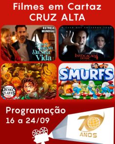 DOMINGO: Confira a programação de filmes  no Cine Globo de Cruz Alta