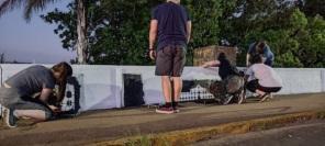 Pintura das muretas do viaduto da Lomba é finalizada 