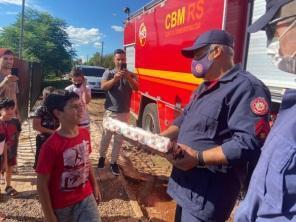 Corpo de Bombeiros de Cruz Alta realizam o sonho do pequeno Pietro, de 7 anos