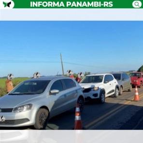 Engavetamento é registrado na tarde da quinta na BR-158 em Pejuçara 