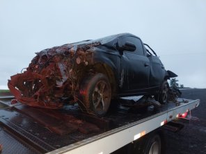 Motorista fica ferido após capotamento na RSC-377 entre Cruz Alta e Ibirubá