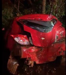 Condutora fica ferida após colisão com árvores na BR-158, em Panambi