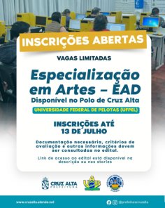 Inscrições Abertas Para Especialização Em Artes Ead Na UAB Polo Cruz Alta