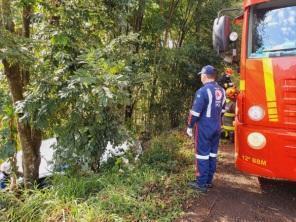Acidente do tipo saída de pista na BR 285 em Panambi na manhã da terça