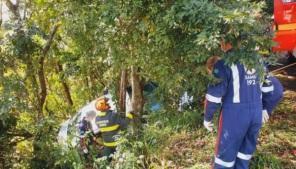 Acidente do tipo saída de pista na BR 285 em Panambi na manhã da terça