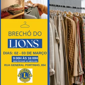 Brechó do Lions Clube Cruz Alta Centro será realizado nos dias 2 e 3 de março