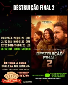 DOMINGO: Confira a programação de filmes  no Cine Globo de Cruz Alta