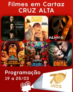 DOMINGO: Confira a programação de filmes  no Cine Globo de Cruz Alta