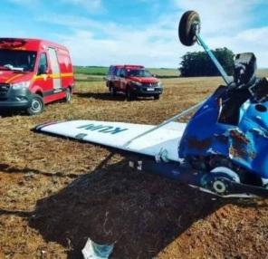 Aeronave de pequeno porte cai no interior de Santiago; piloto está bem