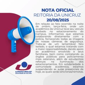 Assalto dentro do campus da Unicruz gera suspensão de aulas presenciais