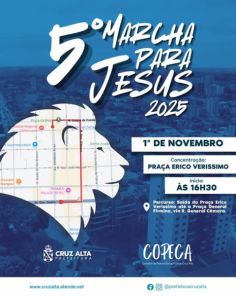 Marcha para Jesus será realizada em Cruz Alta no dia 1º de novembro