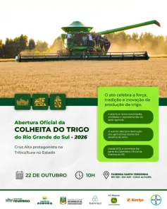 AMANHÃ> Cruz Alta recebe abertura oficial da colheita do trigo no RS