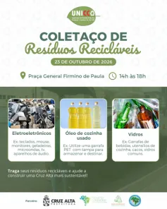 Cruz Alta terá coleta de resíduos recicláveis nesta sexta-feira