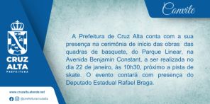 Prefeitura inicia obras das quadras de basquete do Parque Linear nesta quinta