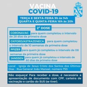 Confira o cronograma de vacinação contra a Covid-19 para esta semana