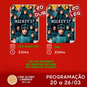 DOMINGO: Confira a programação de filmes  no Cine Globo de Cruz Alta