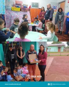 PRIMEIRAS ESCOLAS>Alunos da rede municipal recebem kits escolares em Cruz Alta