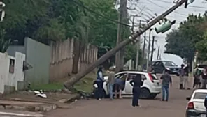 Fiesta bate contra poste e deixa bairros sem energia em Cruz Alta