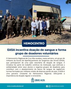 EASA incentiva doação de sangue e forma grupo de doadores voluntários