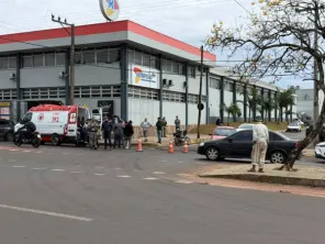 Motociclista fica ferido em colisão com caminhonete em Cruz Alta