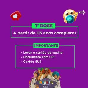 Vacinação Infantil contra a Covid-19 segue para crianças a partir dos 5 anos