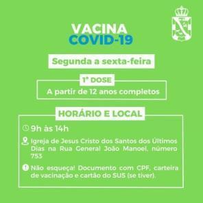 Cruz Alta segue com a vacinação contra a Covid-19 nesta quarta-feira