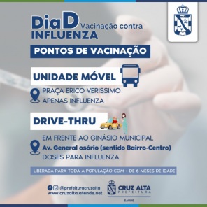 DIA D VACINAÇÃO>ESFs, Unidade Móvel e Drive thru mobilizados no próximo sábado