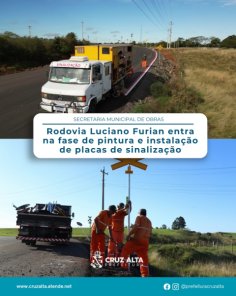 Rodovia Luciano Furian recebe sinalização e pintura e obra se aproxima do fim