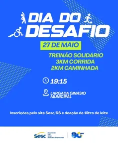 QUARTA DIA 27 >Dia do Desafio em Cruz Alta terá presença de campeão olímpico
