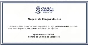 Câmara de Cruz Alta homenageia lideranças por serviços prestados à comunidade