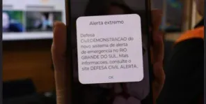 Dez alertas de cell broadcast foram emitidos em 18 horas para áreas com risco 