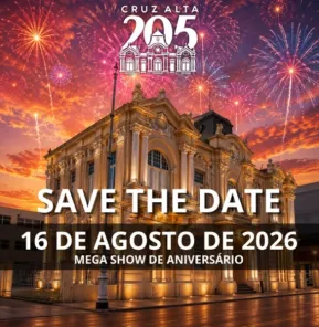 Prefeitura anuncia mega show para os 205 anos de Cruz Alta e cria expectativa