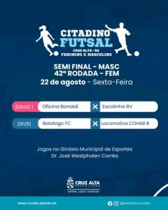 DOIS GRANDES JOGOS> Noite de decisão no Campeonato Citadino de Futsal 