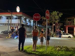 Grave acidente na noite do sábado envolvendo moto e pedestre atropelado 