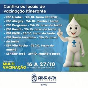 Sábado teve o Dia D de multivacinação: movimento foi intenso nas ESFs 