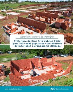 Cruz Alta abre inscrições para 140 casas populares a partir de fevereiro