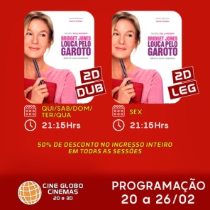 DOMINGO: Confira a programação de filmes  no Cine Globo de Cruz Alta