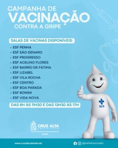 37,64%> Cruz Alta tem baixa adesão à vacina da gripe entre grupos prioritários