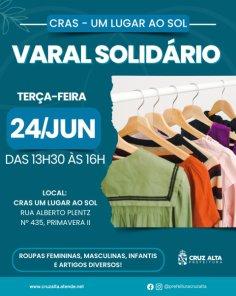 CRAS promove Varal Solidário com roupas e artigos gratuitos em Cruz Alta