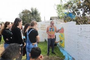 200+2: Alunos da Escola Belarmino Côrtes participam de oficina de grafite
