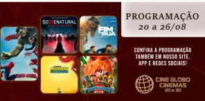 DOMINGO> Confira a programação de filmes  no Cine Globo de Cruz Alta