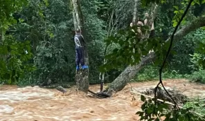 Bombeiros resgatam três pescadores ilhados após cheia de rio em Seberi