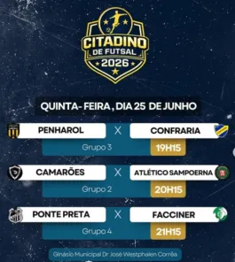 Citadino de Futsal tem três jogos nesta quinta-feira em Cruz Alta