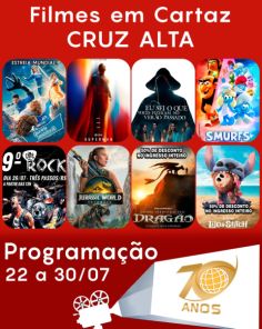 CINEMA: Confira os filmes em Cartaz neste sábado em Cruz Alta